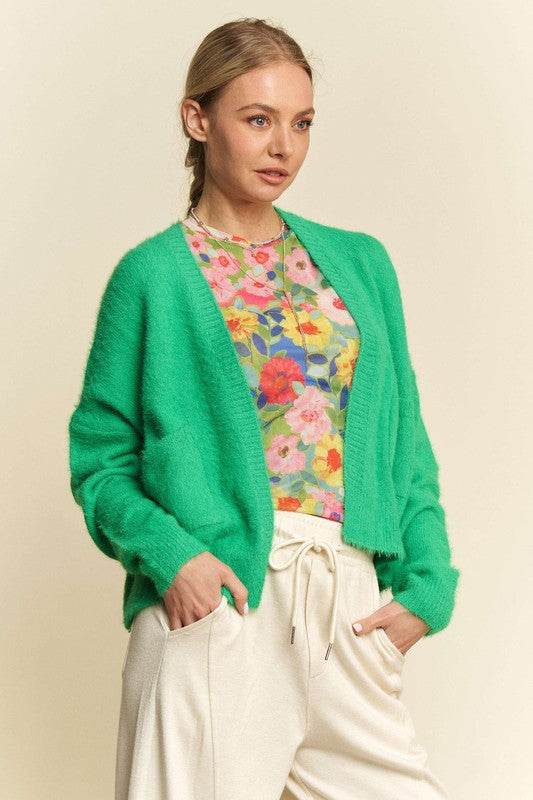 Davi & Dani Open Front Drop Shoulder Cardigan - DaTrendStore.Com