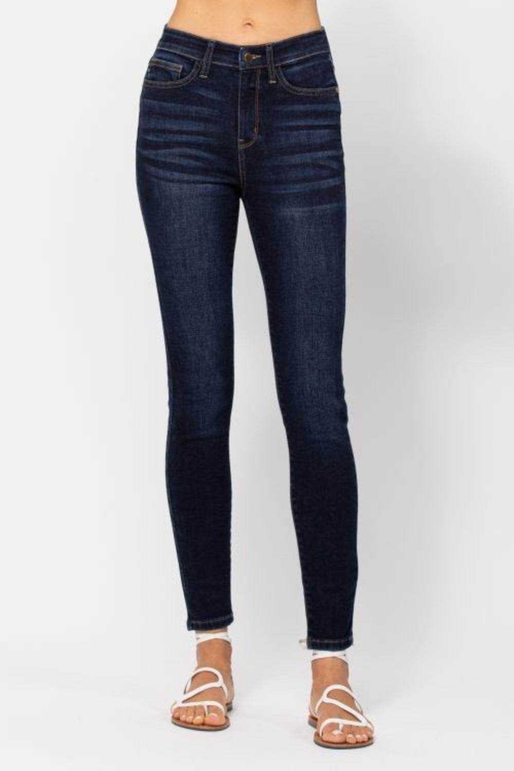 Judy Blue Full Size High Waist Handsand Skinny Jeans - DaTrendStore.Com