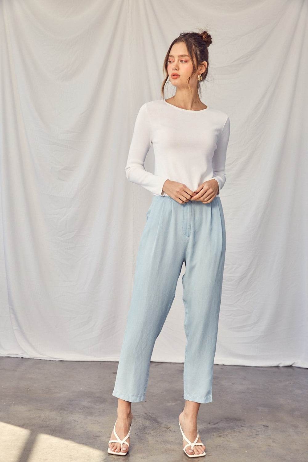Idem Ditto Twisted Backless Long Sleeve Knit Top - DaTrendStore.Com