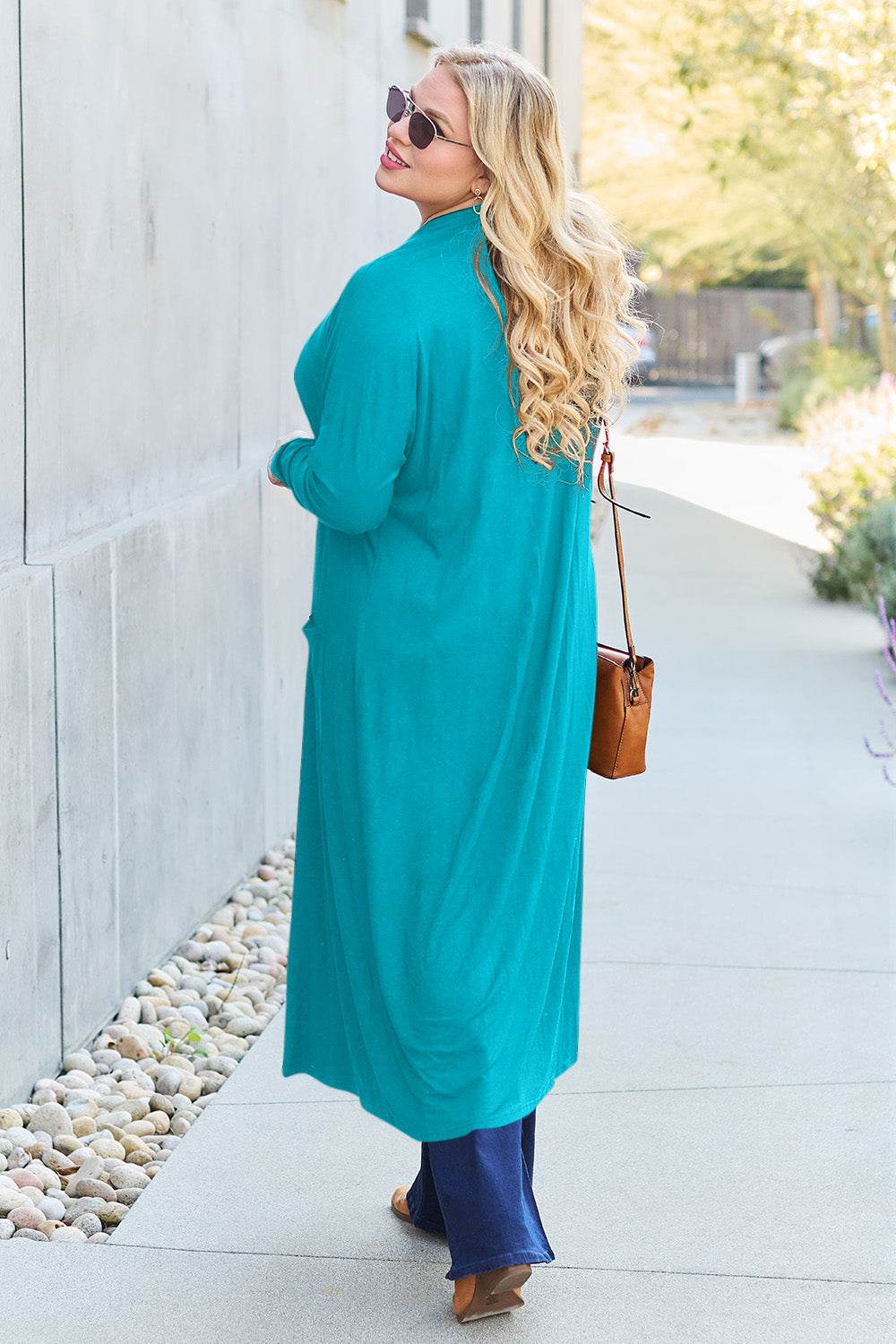 Basic Bae Full Size Open Front Long Sleeve Cover Up - DaTrendStore.Com