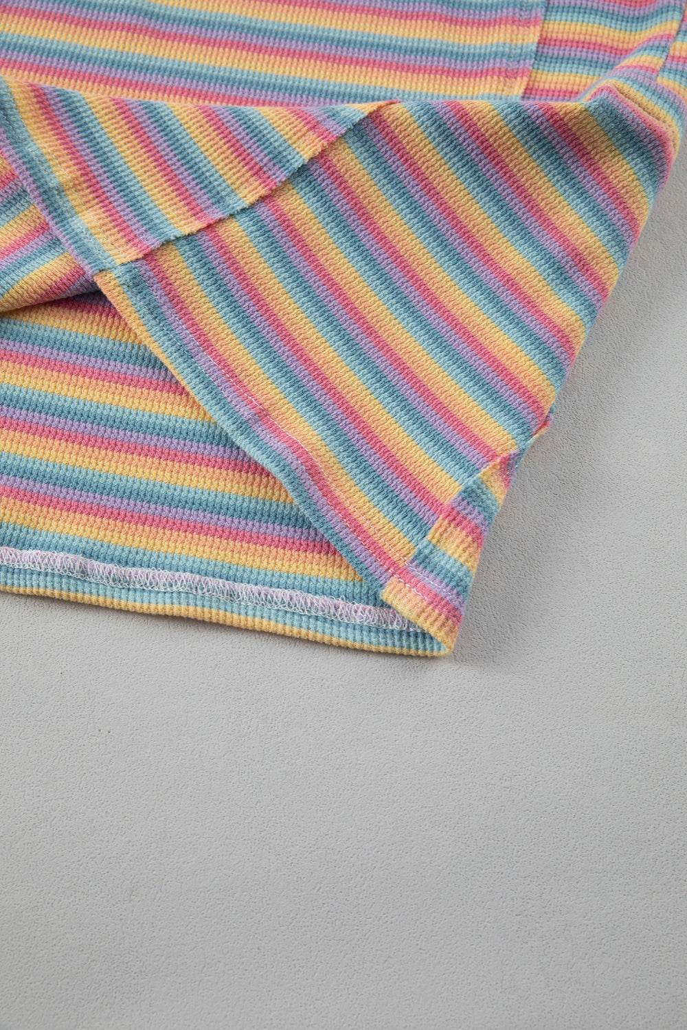 Striped Round Neck Top and Shorts Set - DaTrendStore.Com