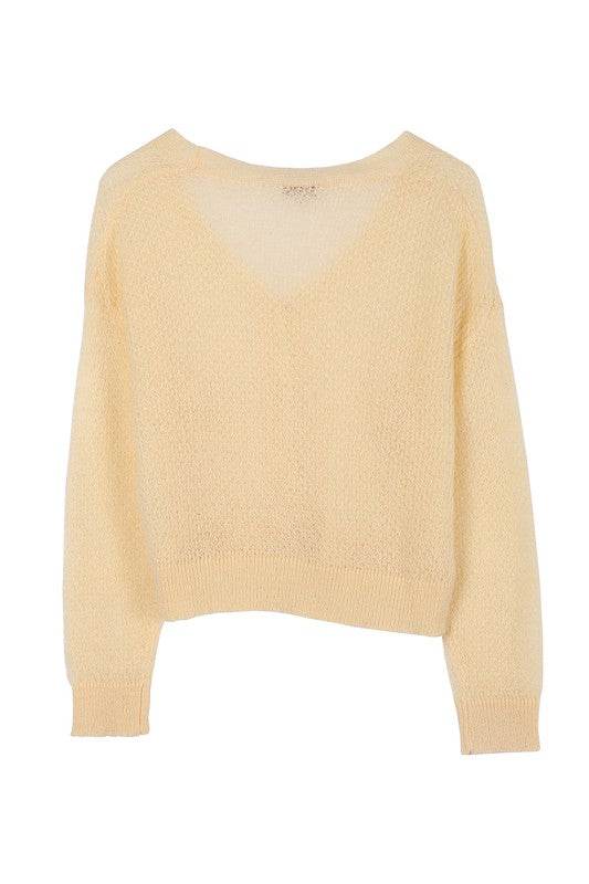 Wool blended sheer cardigan - DaTrendStore.Com