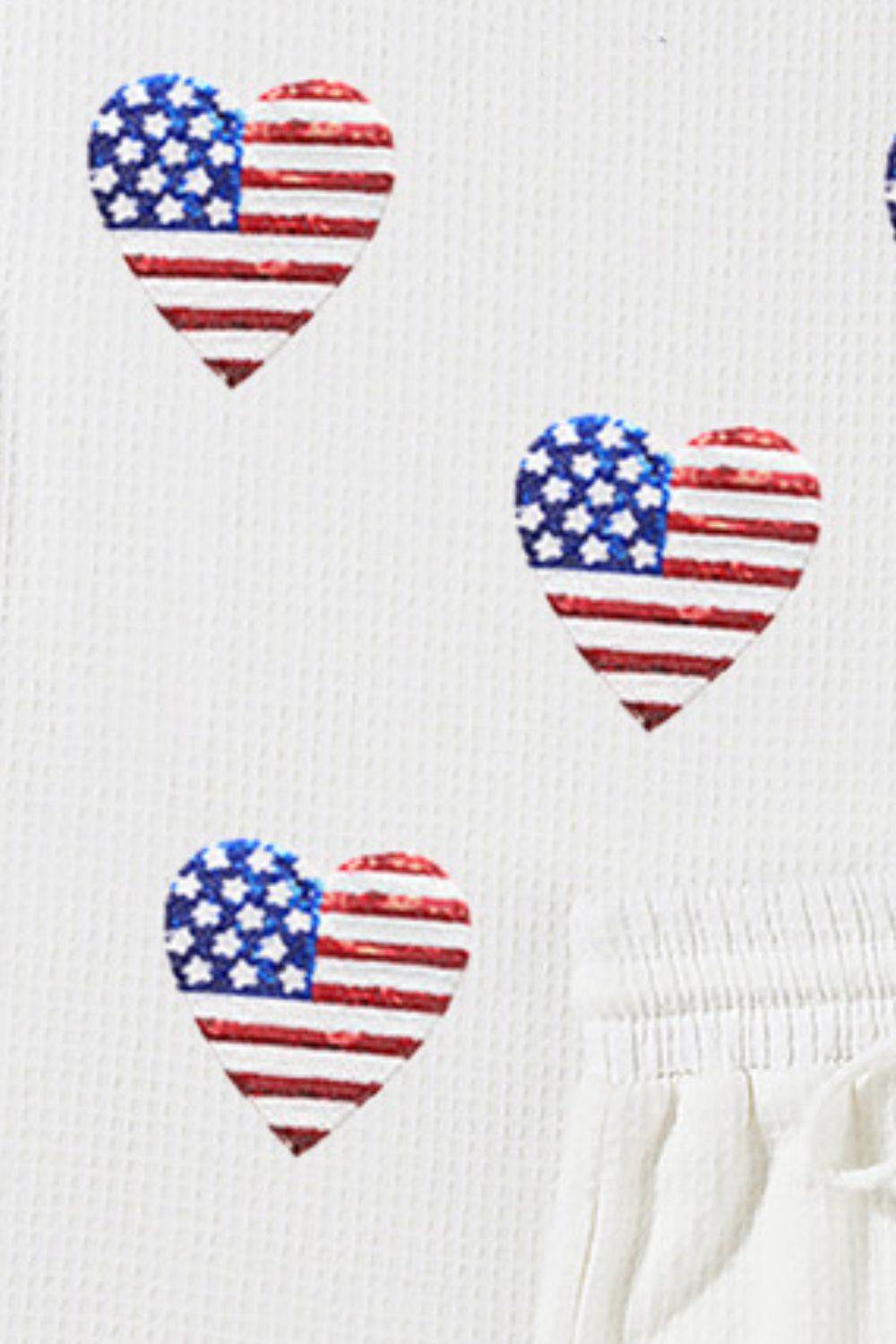 US Flag Round Neck Top and Shorts Set - DaTrendStore.Com