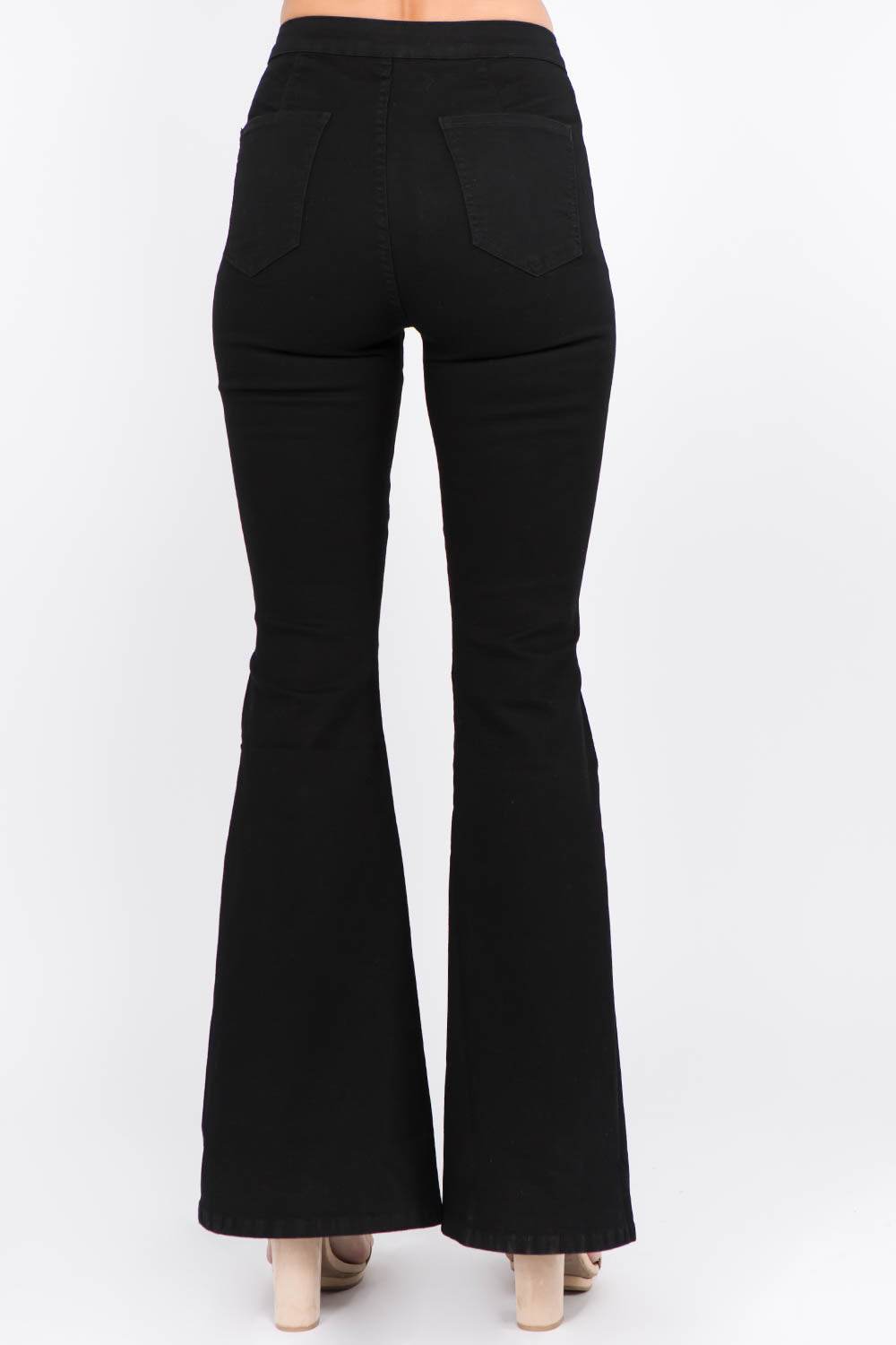American Bazi Side Slit Flare Jeans - DaTrendStore.Com