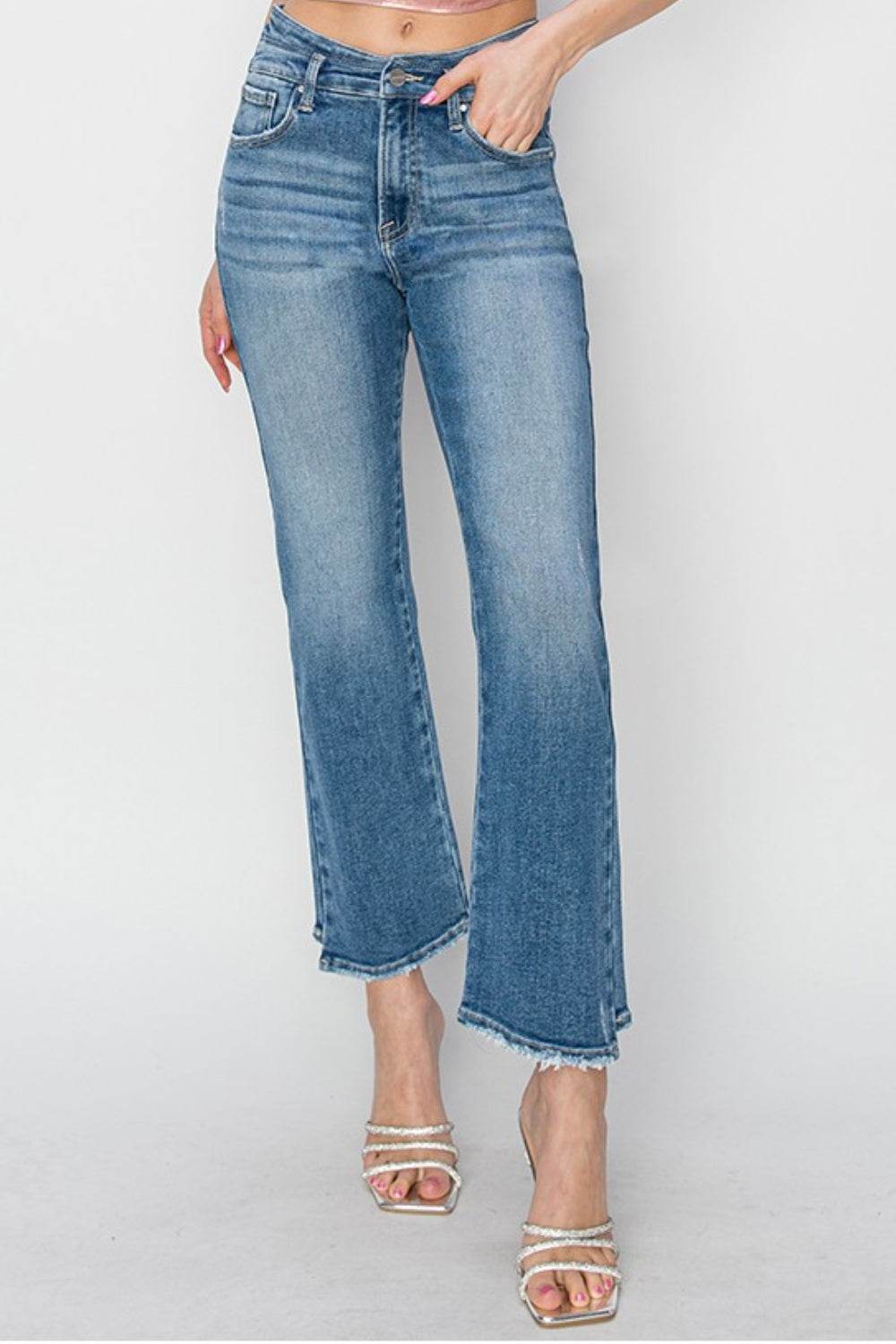 RISEN High Rise Slim Straight Jeans - DaTrendStore.Com