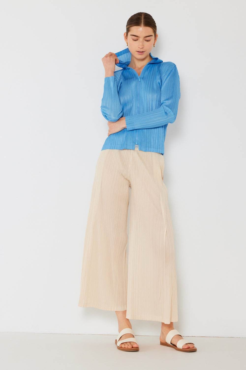 Marina West Swim Pleated Wide-Leg Pants with Side Pleat Detail - DaTrendStore.Com