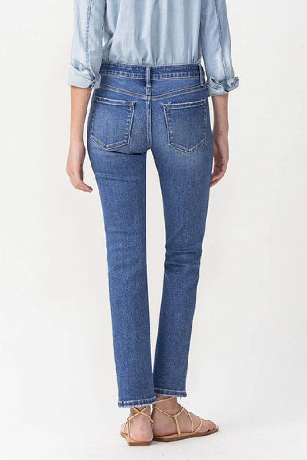 Lovervet Full Size Maggie Midrise Slim Ankle Straight Jeans - DaTrendStore.Com