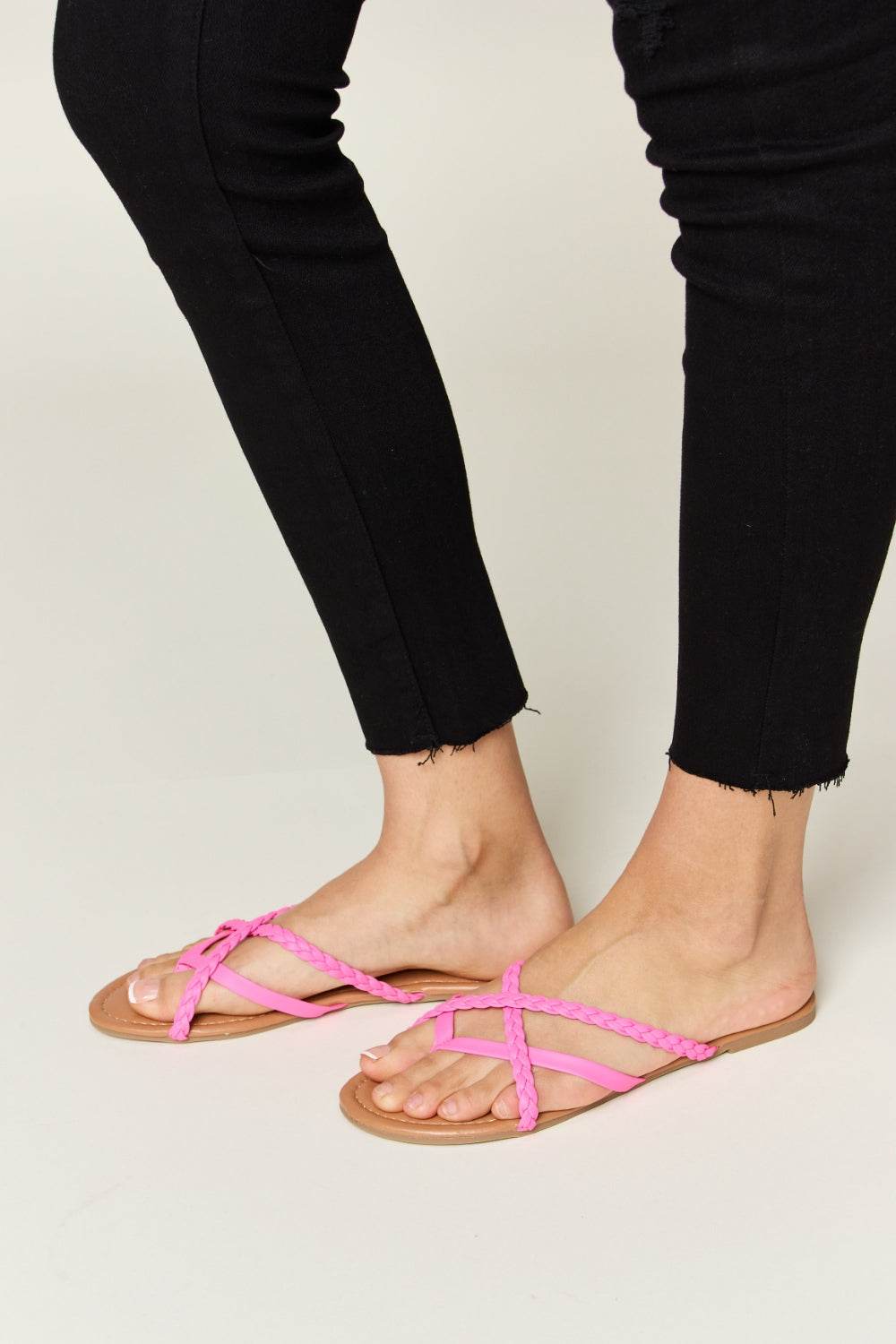 WILD DIVA Crisscross PU Leather Open Toe Sandals - DaTrendStore.Com