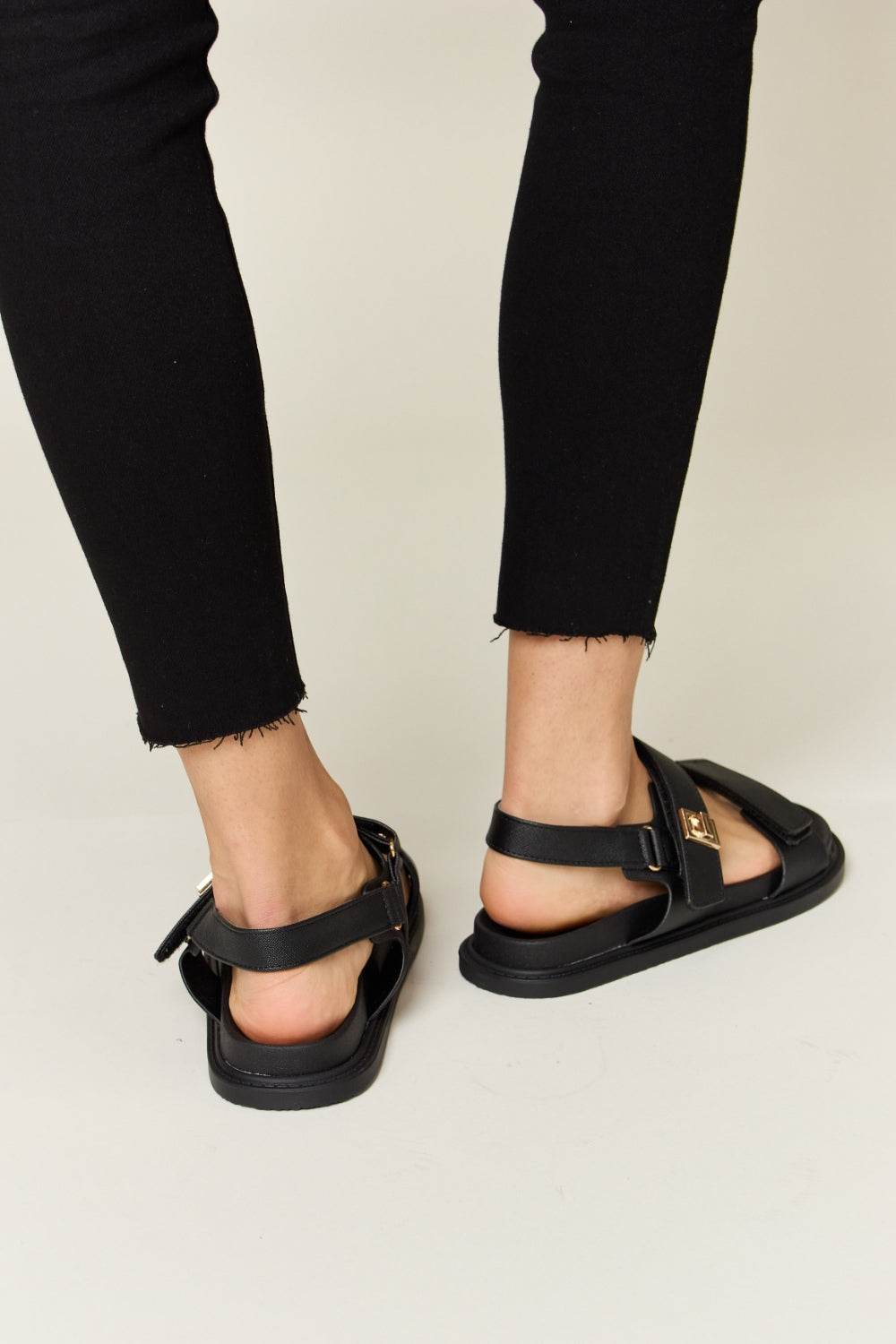 WILD DIVA Velcro Double Strap Slingback Sandals - DaTrendStore.Com