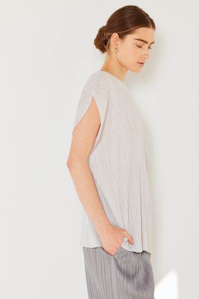 Marina West Swim Rib Pleated Oversized Dolman Sleeve Top - DaTrendStore.Com