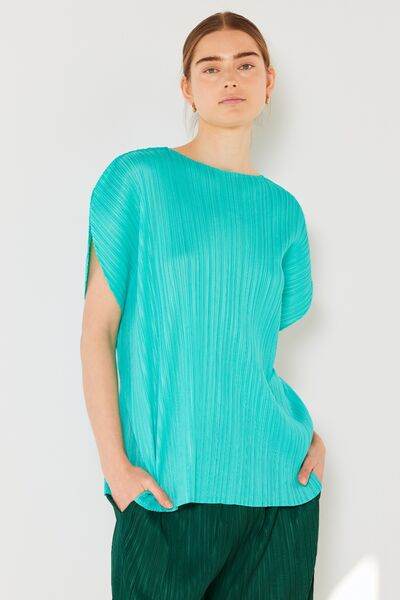 Marina West Swim Rib Pleated Oversized Dolman Sleeve Top - DaTrendStore.Com