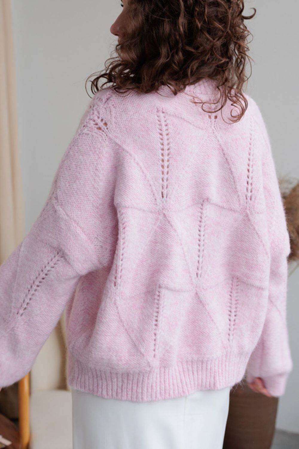 Sequin Round Neck Long Sleeve Sweater - DaTrendStore.Com