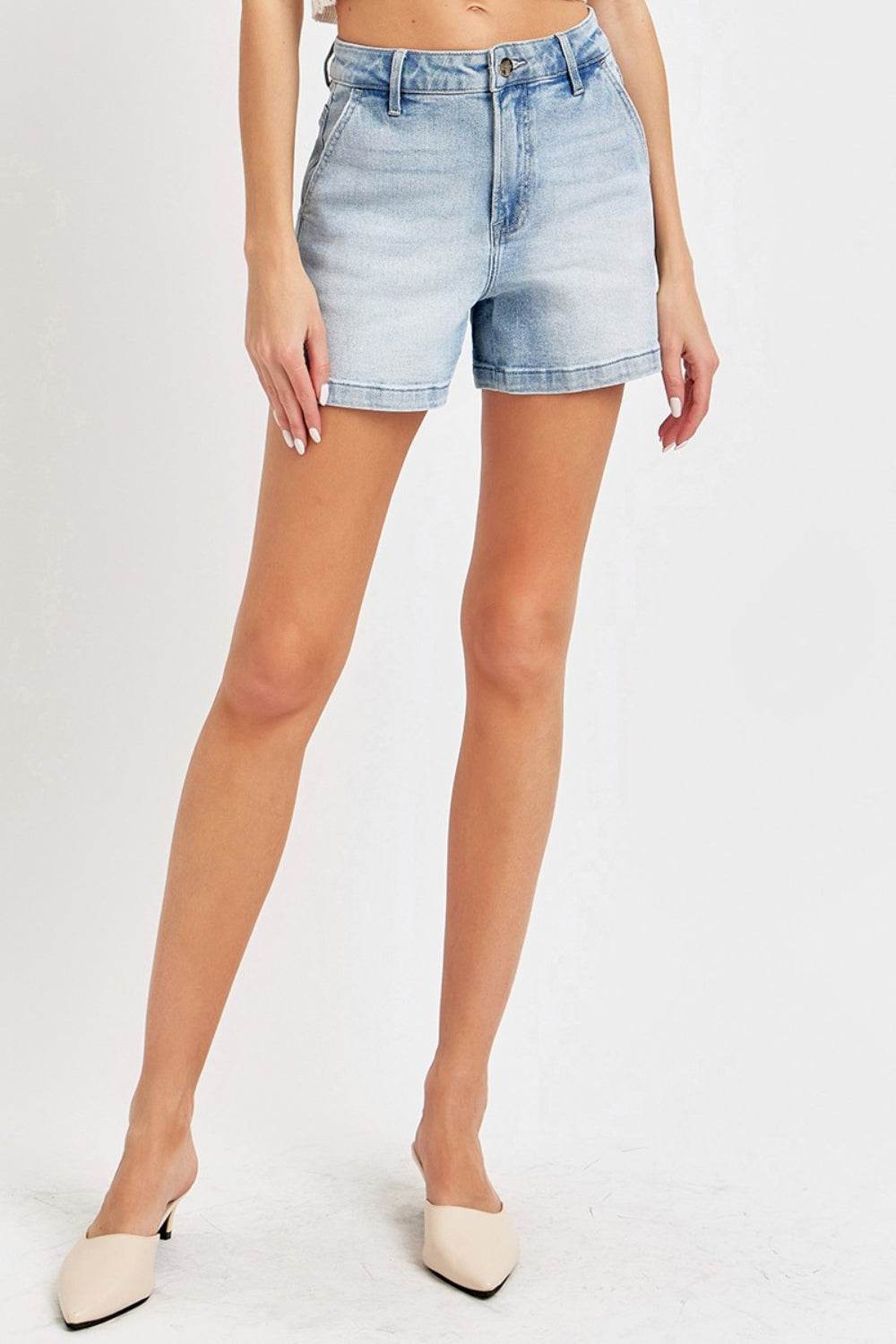 Risen Full Size High Rise Denim Shorts - DaTrendStore.Com