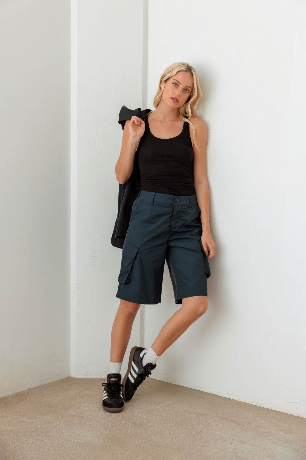 Le Lis Navy Cargo Bermuda Shorts - DaTrendStore.Com